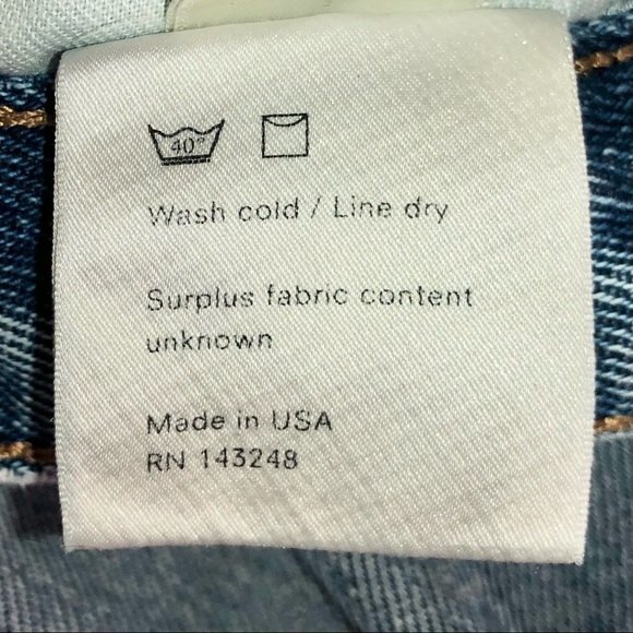 Reformation French Skinny Distressed Baltic Wash High Rise Denim Jeans - Picture 9 of 10